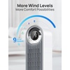image:imageDREO Tower Fan for Bedroom Upgraded DC 28fts Velocity 20dB Quiet Fan  9 Speeds Standing Fan 90 Oscillating Cooling Fan 4 Modes 12H Timer Bladeless Fan Powerful for Home BlackWhite