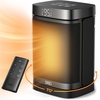 image:imageDREO Space Heater Portable Electric Heaters for Indoor Use with Thermostat  70Oscillation Remote ECO 12H Timer 5 Modes Safe Quiet Room Heater for Bedroom 1500W PTC Ceramic Heater for OfficeBlack