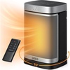 image:imageDREO Space Heater Portable Electric Heaters for Indoor Use with Thermostat  70Oscillation Remote ECO 12H Timer 5 Modes Safe Quiet Room Heater for Bedroom 1500W PTC Ceramic Heater for OfficeSilver
