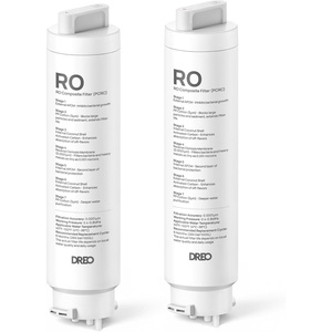 image:imageDREO 2Pack Reverse Osmosis Water Filter Replacement for DREO RO Water Filter 112 amp 113 amp 114 amp 115 Removes 9999 of Contaminants including PFOA PFOS Chlorine Last 265 gallons SGS Tested