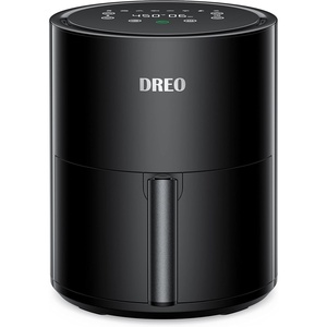 image:imageDREO Air Fryer  100 to 450 4 Quart Hot Oven Cooker with 50 Recipes 9 Cooking Functions on Easy Touch Screen Preheat Shake Reminder 9in1 Digital Airfryer Black 4L DRKAF002Black