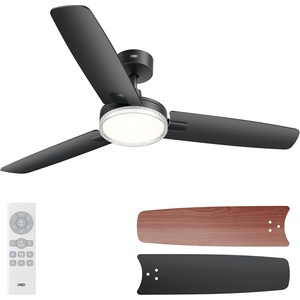 image:imageDREO Ceiling Fan with Lights for IndoorOutdoor 42 Low Profile Ceiling fan with Light and Remote Control for Bedroom 22dB Quiet DC Motor QuickInstall 6 Speeds Reversible Dimmable 5CCT BlackBlack