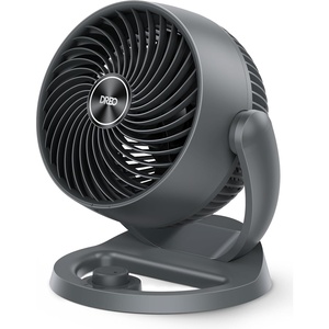 image:imageDREO Fan for Bedroom 12 Inches 70ft Powerful Airflow 25db Quiet Table Air Circulator Fans for Whole Room 120 Adjustable Tilt 3 Speeds Desktop Fan for Home Office KitchenGrey
