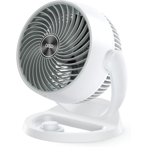 image:imageDREO Fan for Bedroom 12 Inches 70ft Powerful Airflow 25db Quiet Table Air Circulator Fans for Whole Room 120 Adjustable Tilt 3 Speeds Desktop Fan for Home Office KitchenWhite