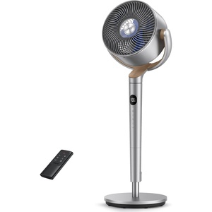 image:imageDREO Fan for Bedroom 120120Omnidirectional Oscillating Fan 90ft DC Motor 20 dB Quiet Standing Pedestal Fans 8 Speeds 3 Modes Circulator with Remote 3540 Adjustable Height 8H TimerSilver