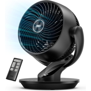 image:imageDREO Fan for Bedroom 13Inch Oscillating Table Air Circulator Fan for Whole Room 120 Tilt Adjustment 25dB UltraQuiet 75ft Powerful Airflow 4 Speeds Desk Fans with Remote for Home OfficeBlack