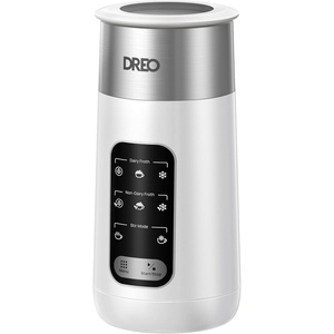 image:imageDREO Milk Frother 8in1 Electric Stainless Steel Frother for Latte Art Microfoam and Coffee 9oz270ml Warm and Cold Foam Automatic Frothers LED Easy to CleanPearl White