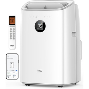 image:imageDREO Portable Air Conditioner 318S 8000 BTU ASHRAE 5000 BTU DOE Smart AC Unit for Bedroom with Drainagefree Cooling FanampDehumidifier 3 in 1 APPVoiceRemote Quiet Standing AC for Room IndoorsIvory
