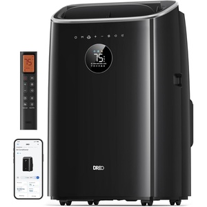 image:imageDREO Portable Air Conditioner 318S 8000 BTU ASHRAE 5000 BTU DOE Smart AC Unit for Bedroom with Drainagefree Cooling FanampDehumidifier 3 in 1 APPVoiceRemote Quiet Standing AC for Room IndoorsBlack