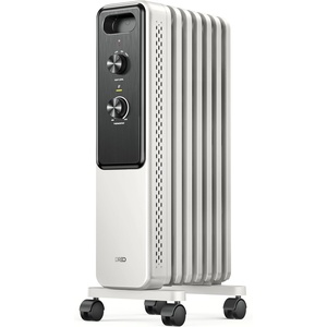 image:imageDREO Radiator Heater Quiet Electric Space Heater for Indoor Use Large Room  Dual Knobs Energy Saving 8 Safety Protection 1500W Quiet Oil Filled Radiator for Bedroom Adjustable Thermostat GreyWhite