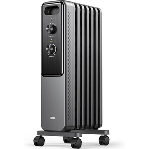 image:imageDREO Radiator Heater Quiet Electric Space Heater for Indoor Use Large Room  Dual Knobs Energy Saving 8 Safety Protection 1500W Quiet Oil Filled Radiator for Bedroom Adjustable Thermostat GreyGray