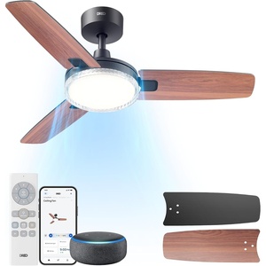 image:imageDREO Smart Ceiling Fans with Lights and Remote 42 Inch Dimmable LED Light  3400 CFM Airflow 12 Speeds amp 3 Fan Modes Stepless Color Tones Quiet DC Moto 112H Timerr RemoteAPPAlexa Control BlackBlack