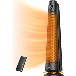 image:imageDREO Space Heater Large Room 120 Oscillation 30 Heaters with Remote  Adjustable Thermostat 5 Heat amp 3 Fan levels 8 Safety Protection ECO Mode 112H Timer 25dB Quiet Heater for Office BlackBlack
