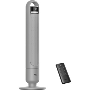 image:imageDREO Tower Fan for Bedroom 26fts Velocity 90 Oscillating 8H Timer  4 Speeds 3 Modes 28dB Quiet Standing Fan Floor Fan for Room Living Room Office Home Cooling Fan with Remote BlackGrey