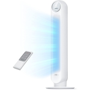 image:imageDREO Tower Fan for Bedroom 28fts Velocity 20dB Ultra Quiet 8 Speeds  2026 Upgraded DC Motor 90 Oscillating 4 Modes Standing Fan Bladeless Fan for Indoors Floor Fans with Remote BlackWhite