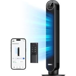 image:imageDREO Tower Fan for Bedroom 28fts Velocity 20dB Ultra Quiet 8 Speeds  2026 Upgraded DC Motor 90 Oscillating 4 Modes Standing Fan Bladeless Fan for Indoors Floor Fans with Remote BlackPure Black