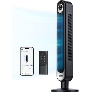 image:imageDREO Tower Fan for Bedroom 28fts Velocity 20dB Ultra Quiet 8 Speeds  2026 Upgraded DC Motor 90 Oscillating 4 Modes Standing Fan Bladeless Fan for Indoors Floor Fans with Remote BlackBlack Silver