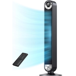 image:imageDREO Tower Fan for Bedroom Upgraded DC 28fts Velocity 20dB Quiet Fan  9 Speeds Standing Fan 90 Oscillating Cooling Fan 4 Modes 12H Timer Bladeless Fan Powerful for Home BlackBlack