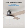 image:imageDREO Ceiling Fan 44 Inch Low Profile Ceiling Fan with Light and Remote 5CCT LED 6Level Dimmable 6Speed Reversible Motor 22 dB Timer EasyInstall Black Flush Mount for BedroomWhite