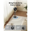 image:imageDREO Fan for Bedroom 2026 New model120100 OmniDirectional Oscillating Fan 96ft DC Motor 20 dB Quiet Standing Pedestal Fans 9 Speeds 3 Modes Remote 3742 Adjustable Height 8H TimerGrey Smart WiFi
