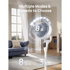 image:imageDREO Fan for Bedroom 2026 Upgraded 90ft Airflow 20dB Quiet Fan 90 Oscillating Standing Fan for Whole Room DC Motor 8H Speeds 3 Modes 3842 Adjustable Height 8H Timer 105 Manual VerticalWhite