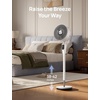 image:imageDREO Fan for Bedroom 2026 Upgraded 90ft Airflow 20dB Quiet Fan 90 Oscillating Standing Fan for Whole Room DC Motor 8H Speeds 3 Modes 3842 Adjustable Height 8H Timer 105 Manual VerticalWhite
