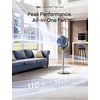 image:imageDREO Smart Fan for Bedroom 110ft Pedestal Fan with DC Motor 150120 OmniDirectional Oscillation Quiet Floor Fan with Smart Control 9 Speeds 6 Modes 43 Inches 12H Timer WiFiVoiceAlexaSilver