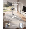 image:imageDREO Smart Fan for Bedroom 120 120 OmniDirectional Oscillating Fans 100ft Quiet Pedestal Fan with RGB Light 9 Speeds 6 Modes 20dB 8H Timer WiFiVoiceAlexa 3540 Floor Fans with Remotesilver