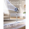image:imageDREO Smart Fan for Bedroom 120 120 OmniDirectional Oscillating Fans 100ft Quiet Pedestal Fan with RGB Light 9 Speeds 6 Modes 20dB 8H Timer WiFiVoiceAlexa 3540 Floor Fans with Remotesilver