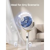 image:imageDREO Smart Fan for Bedroom 120 120 OmniDirectional Oscillating Fans 100ft Quiet Pedestal Fan with RGB Light 9 Speeds 6 Modes 20dB 8H Timer WiFiVoiceAlexa 3540 Floor Fans with RemoteWhite