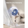 image:imageDREO Smart Fan for Bedroom 120 120 OmniDirectional Oscillating Fans 100ft Quiet Pedestal Fan with RGB Light 9 Speeds 6 Modes 20dB 8H Timer WiFiVoiceAlexa 3540 Floor Fans with Remotestarlight