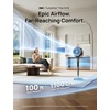 image:imageDREO Smart Fan for Bedroom 120105 Omnidirectional Oscillating Quiet 20dB Fan 100ft Air Circulator Pedestal Fan with DC Motor 8 Speeds 6 Modes 3743 Height WiFiVoiceAlexa no lightDark Grey
