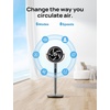 image:imageDREO Smart Fan for Bedroom 120105 Omnidirectional Oscillating Quiet 20dB Fan 100ft Air Circulator Pedestal Fan with DC Motor 8 Speeds 6 Modes 3743 Height WiFiVoiceAlexa no lightGrey