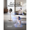 image:imageDREO Smart Fan for Bedroom Positionbased Oscillation 150120 3D Oscillating Fan 110ft Pedestal Fans with WiFiVoiceRemote Standing Fans Work with AlexaGoogle 9 Speeds 6 Modes 20dB SilverStarlight