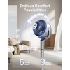 image:imageDREO Smart Fan for Bedroom Positionbased Oscillation 150120 3D Oscillating Fan 110ft Pedestal Fans with WiFiVoiceRemote Standing Fans Work with AlexaGoogle 9 Speeds 6 Modes 20dB SilverSilver