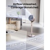 image:imageDREO Smart Fan for Bedroom Positionbased Oscillation 150120 3D Oscillating Fan 110ft Pedestal Fans with WiFiVoiceRemote Standing Fans Work with AlexaGoogle 9 Speeds 6 Modes 20dB SilverGold