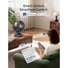 image:imageDREO Smart Fan for Bedroom Powerful 85 ft Airflow 12 Inches Desk Fans in 20dB Quiet 9090 oscillating fans AppVoice Control 9 Speeds amp 812H Timer for Home Office DormGrey