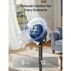 image:imageDREO Smart Fan for Bedroom standing 150 100 OmniDirectional Oscillating Fans 120ft CirculAir Quiet Fan with DC Motor 12 Speeds 6 Modes 20dBRemote Control 12H TimerBlack