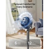 image:imageDREO Smart Fan for Bedroom standing 150 100 OmniDirectional Oscillating Fans 120ft CirculAir Quiet Fan with DC Motor 12 Speeds 6 Modes 20dBRemote Control 12H TimerGrey