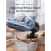 image:imageDREO Smart Fan for Bedroom120 Vertical and 90 Oscillating Fan with RemoteVoice 13 Inch Height Quiet Air Circulator for Whole Room 70 ft 4 Speeds 5 Modes 12H Timer Desk Fans for Home OfficeBlack