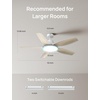 image:imageDREO Smart RGBIC Ceiling Fans with Lights Low profile Ceiling Fan with AlexaApp 52 Dimmable Lighting amp Color Tuning 25dB Quiet for Living Room Game Room Easy Installation Black 2026 UpgradedWhite