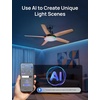 image:imageDREO Smart RGBIC Ceiling Fans with Lights Low profile Ceiling Fan with AlexaApp 52 Dimmable Lighting amp Color Tuning 25dB Quiet for Living Room Game Room Easy Installation Black 2026 UpgradedBlack