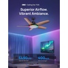 image:imageDREO Smart RGBIC Ceiling Fans with Lights Low profile Ceiling Fan with AlexaApp 52 Dimmable Lighting amp Color Tuning 25dB Quiet for Living Room Game Room Easy Installation Black 2026 UpgradedBlack