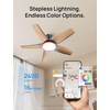 image:imageDREO Smart RGBIC Ceiling Fans with Lights Low profile Ceiling Fan with AlexaApp 52 Dimmable Lighting amp Color Tuning 25dB Quiet for Living Room Game Room Easy Installation Black 2026 UpgradedBlack