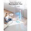 image:imageDREO Smart Tower Fan for Bedroom 90 Oscillating Fan 26fts Wind 28dB  5 speeds 4 modes Quiet Floor Fans for Room  12H timer RemoteAPP amp Voice Control Standing Fans that Blow Cold Air SilverPure White