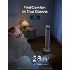 image:imageDREO Smart Tower Fan for Bedroom 90 Oscillating Standing Fans for Room with 4 Speeds 4 Modes 28dB Quiet for Sleep 26fts Velocity 8H Timer RemoteAppVoice Control for Living Room Office HomeWhite