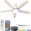 image:imageDREO Smart Ceiling Fan with Lights 52 Inch 12 Speeds amp 3 Fan Modes Stepless Dimmable LED Light Timer 22dB Quiet DC Motor RemoteAPPAlexa Control Black Ceiling Fans Indoor 2026 UpgradedWhite