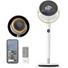 image:imageDREO Smart Fan for Bedroom 120 120 OmniDirectional Oscillating Fans 100ft Quiet Pedestal Fan with RGB Light 9 Speeds 6 Modes 20dB 8H Timer WiFiVoiceAlexa 3540 Floor Fans with RemoteWhite