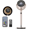 image:imageDREO Smart Fan for Bedroom 120 120 OmniDirectional Oscillating Fans 100ft Quiet Pedestal Fan with RGB Light 9 Speeds 6 Modes 20dB 8H Timer WiFiVoiceAlexa 3540 Floor Fans with Remotestarlight