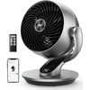 image:imageDREO Smart Fan for Bedroom120 Vertical and 90 Oscillating Fan with RemoteVoice 13 Inch Height Quiet Air Circulator for Whole Room 70 ft 4 Speeds 5 Modes 12H Timer Desk Fans for Home OfficeSilver